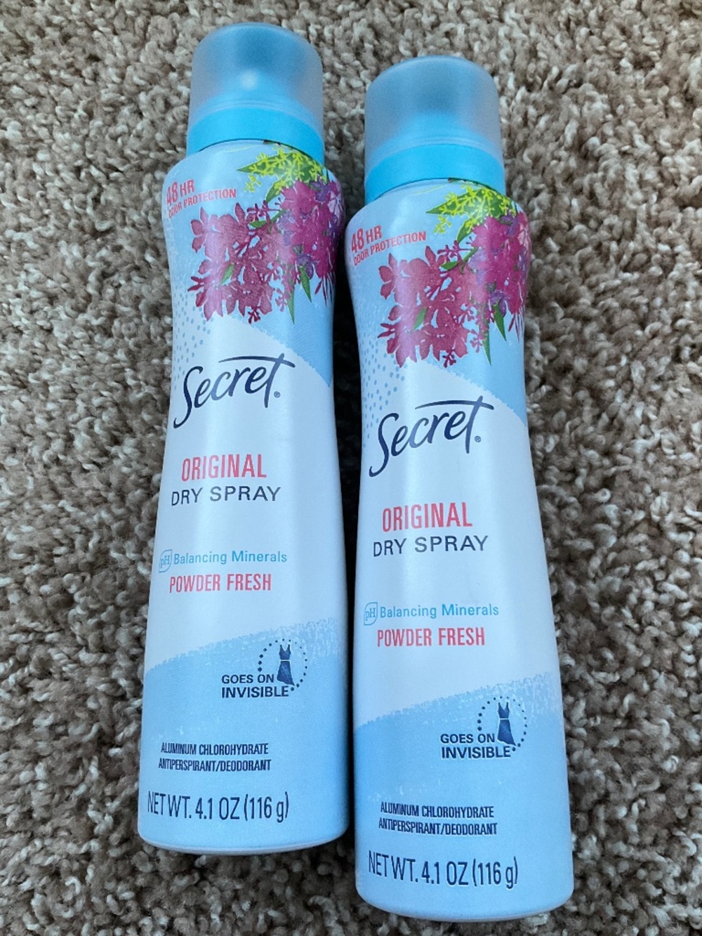 2-Secret Deodorants Powder Fresh Original Dry Spray